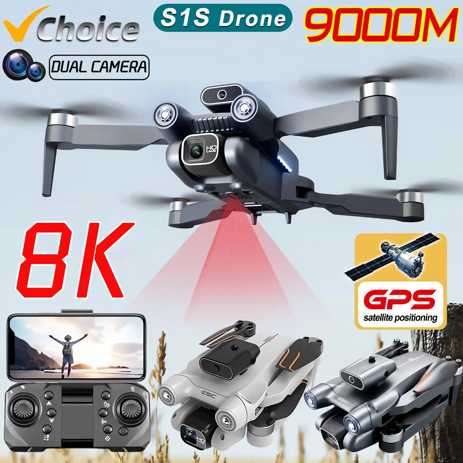 New S1S 5G GPS Drone Camera 8K - Drone Cinematic ulasan dan harga