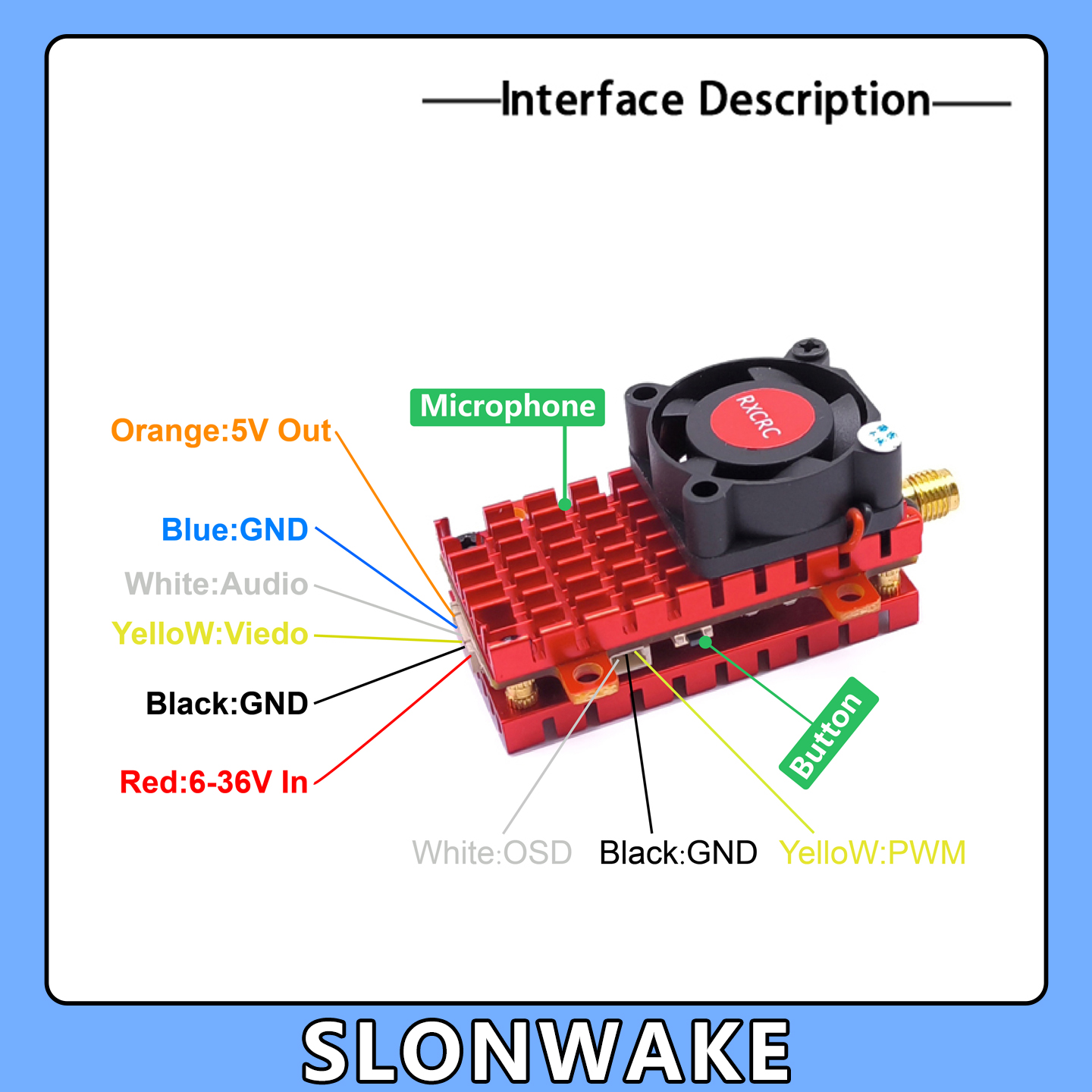 SLONWAKE 5.8G 2W VTX FPV 1800T - Drone Cinematic ulasan dan harga