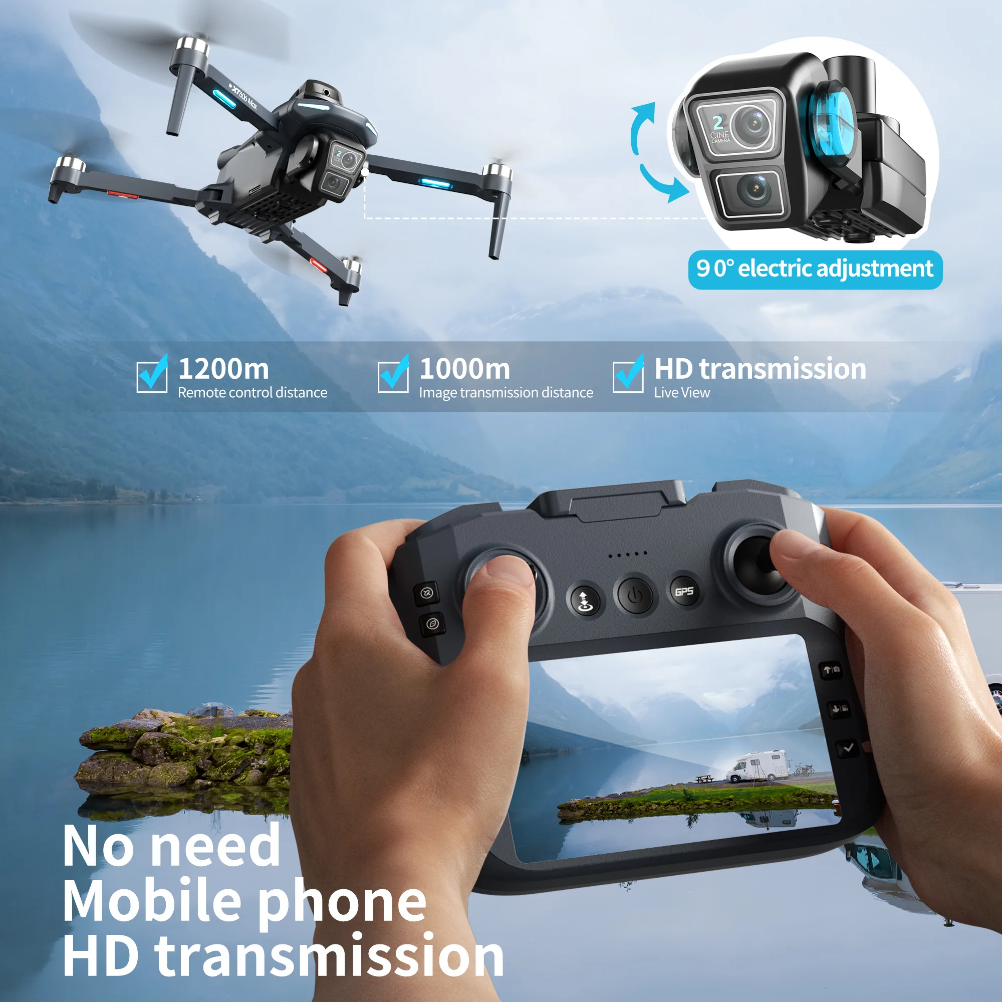 Lenovo XT606 MAX GPS Drone 4k  - Drone Surveying ulasan dan harga